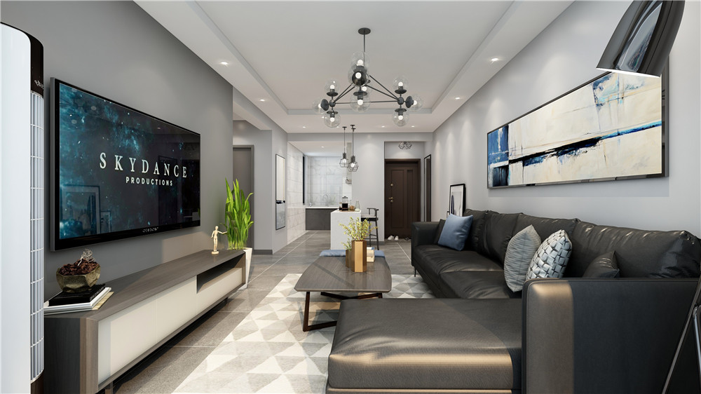 沈阳​广厦绿源-现代简约装修风格-89m²