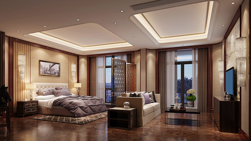 ​沈阳万科兰乔圣菲-中式装修风格-180m²