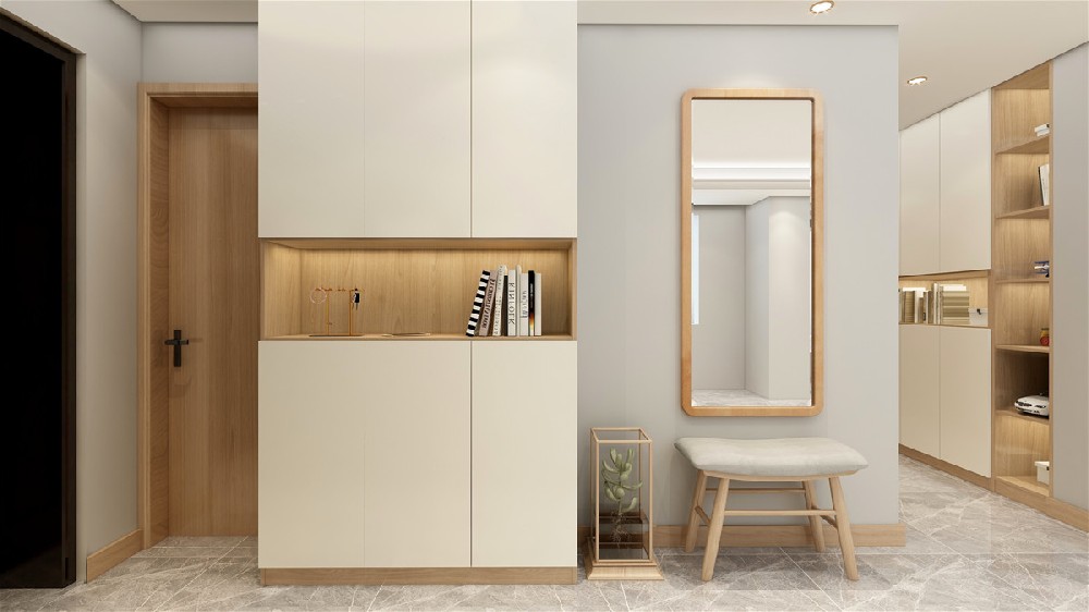 浅灰色地砖配什么颜色门和衣柜